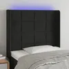 Image de Tête De Lit À Led Noir 93x16x118/128 Cm Velours Vidaxl
