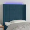 Image de Tête De Lit À Led Bleu Foncé 93x16x118/128 Cm Velours Vidaxl