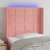 Image de Tête De Lit À Led Rose 93x16x118/128 Cm Velours Vidaxl