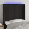 Image de Tête De Lit À Led Noir 103x16x118/128 Cm Velours Vidaxl