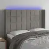 Image de Tête De Lit À Led Gris Clair 147x16x118/128 Cm Velours Vidaxl