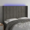 Image de Tête De Lit À Led Gris Foncé 147x16x118/128 Cm Velours Vidaxl