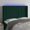 Image de Tête De Lit À Led Vert Foncé 147x16x118/128 Cm Velours Vidaxl