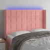 Image de Tête De Lit À Led Rose 147x16x118/128 Cm Velours Vidaxl