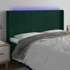 Image de Tête De Lit À Led Vert Foncé 163x16x118/128 Cm Velours Vidaxl