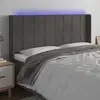 Image de Tête De Lit À Led Gris Foncé 183x16x118/128 Cm Velours Vidaxl
