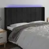 Image de Tête De Lit À Led Noir 183x16x118/128 Cm Velours Vidaxl