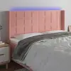 Image de Tête De Lit À Led Rose 183x16x118/128 Cm Velours Vidaxl