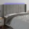 Image de Tête De Lit À Led Gris Clair 203x16x118/128 Cm Velours Vidaxl