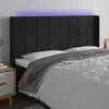 Image de Tête De Lit À Led Noir 203x16x118/128 Cm Velours Vidaxl