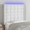 Image de Tête De Lit À Led Blanc 93x16x118/128 Cm Similicuir Vidaxl