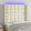 Image de Tête De Lit À Led Crème 103x16x118/128 Cm Similicuir Vidaxl
