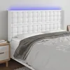 Image de Tête De Lit À Led Blanc 163x16x118/128 Cm Similicuir Vidaxl