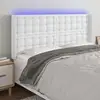 Image de Tête De Lit À Led Blanc 183x16x118/128 Cm Similicuir Vidaxl