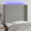 Image de Tête De Lit À Led Gris Clair 93x16x118/128 Cm Tissu Vidaxl