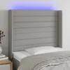 Image de vidaXL Tête de Lit à LED Meuble de Chambre à Coucher Accessoire de Lit Simple Tête de Cadre de Lit Intérieur Gris Clair 3124170