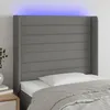 Image de Tête De Lit À Led Gris Foncé 93x16x118/128 Cm Tissu Vidaxl