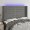 Image de Tête De Lit À Led Gris Foncé 147x16x118/128 Cm Tissu Vidaxl
