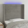 Image de Tête De Lit À Led Gris Clair 83x16x118/128 Cm Velours Vidaxl
