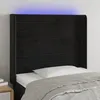 Image de vidaXL Tête de Lit à LED Meuble de Chambre à Coucher Accessoire de Lit Simple Tête de Cadre de Lit Intérieur Noir 3124220