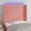 Image de Tête De Lit À Led Rose 83x16x118/128 Cm Velours Vidaxl