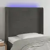 Image de Tête De Lit À Led Gris Foncé 103x16x118/128 Cm Velours Vidaxl