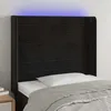 Image de Tête De Lit À Led Noir 103x16x118/128 Cm Velours Vidaxl