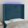 Image de Tête De Lit À Led Bleu Foncé 103x16x118/128 Cm Velours Vidaxl