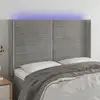 Image de Tête De Lit À Led Gris Clair 147x16x118/128 Cm Velours Vidaxl