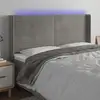 Image de Tête De Lit À Led Gris Clair 163x16x118/128 Cm Velours Vidaxl