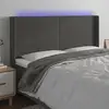 Image de Tête De Lit À Led Gris Foncé 163x16x118/128 Cm Velours Vidaxl