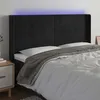 Image de Tête De Lit À Led Noir 163x16x118/128 Cm Velours Vidaxl