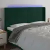 Image de Tête De Lit À Led Vert Foncé 163x16x118/128 Cm Velours Vidaxl