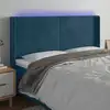 Image de Tête De Lit À Led Bleu Foncé 163x16x118/128 Cm Velours Vidaxl
