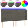 Image de Tête De Lit À Led Gris Foncé 183x16x118/128 Cm Velours Vidaxl