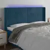 Image de Tête De Lit À Led Bleu Foncé 183x16x118/128 Cm Velours Vidaxl