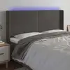 Image de Tête De Lit À Led Gris Foncé 203x16x118/128 Cm Velours Vidaxl