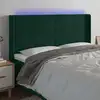 Image de Tête De Lit À Led Vert Foncé 203x16x118/128 Cm Velours Vidaxl