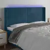 Image de Tête De Lit À Led Bleu Foncé 203x16x118/128 Cm Velours Vidaxl