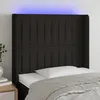 Image de Tête De Lit À Led Noir 83x16x118/128 Cm Tissu Vidaxl