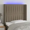 Image de Tête De Lit À Led Taupe 83x16x118/128 Cm Tissu Vidaxl