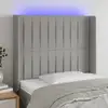 Image de Tête De Lit À Led Gris Clair 103x16x118/128 Cm Tissu Vidaxl