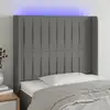 Image de Tête De Lit À Led Gris Foncé 103x16x118/128 Cm Tissu Vidaxl