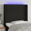 Image de Tête De Lit À Led Noir 103x16x118/128 Cm Tissu Vidaxl