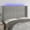Image de Tête De Lit À Led Gris Clair 147x16x118/128 Cm Tissu Vidaxl