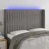 Image de Tête De Lit À Led Gris Foncé 147x16x118/128 Cm Tissu Vidaxl