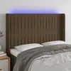 Image de Tête De Lit À Led Marron Foncé 147x16x118/128 Cm Tissu Vidaxl
