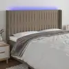 Image de Tête De Lit À Led Taupe 163x16x118/128 Cm Tissu Vidaxl