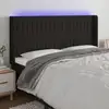 Image de Tête De Lit À Led Noir 183x16x118/128 Cm Tissu Vidaxl