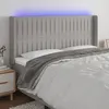 Image de Tête De Lit À Led Gris Clair 203x16x118/128 Cm Tissu Vidaxl